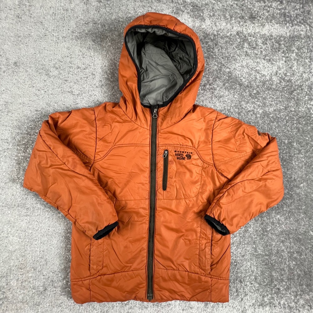 Mountain Hardwear Youth Small Burnt Orange Hooded Insulated Puffer Jacket OB3190